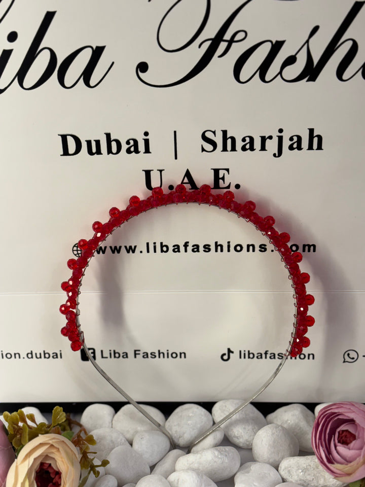 Luxury Handmade Fuchsia Pearl Hairband