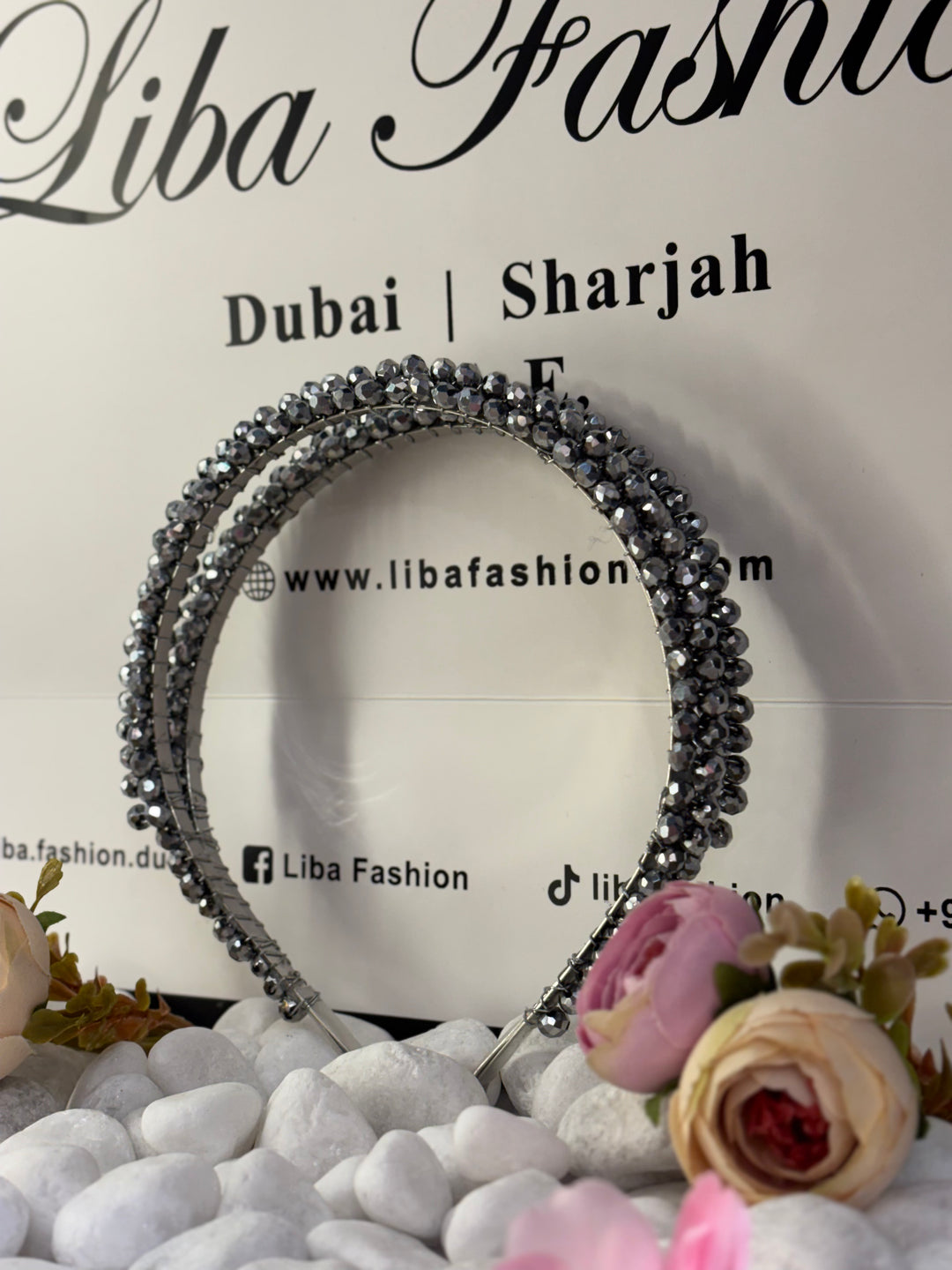 Luxury Double Row Silver Crystal Headband