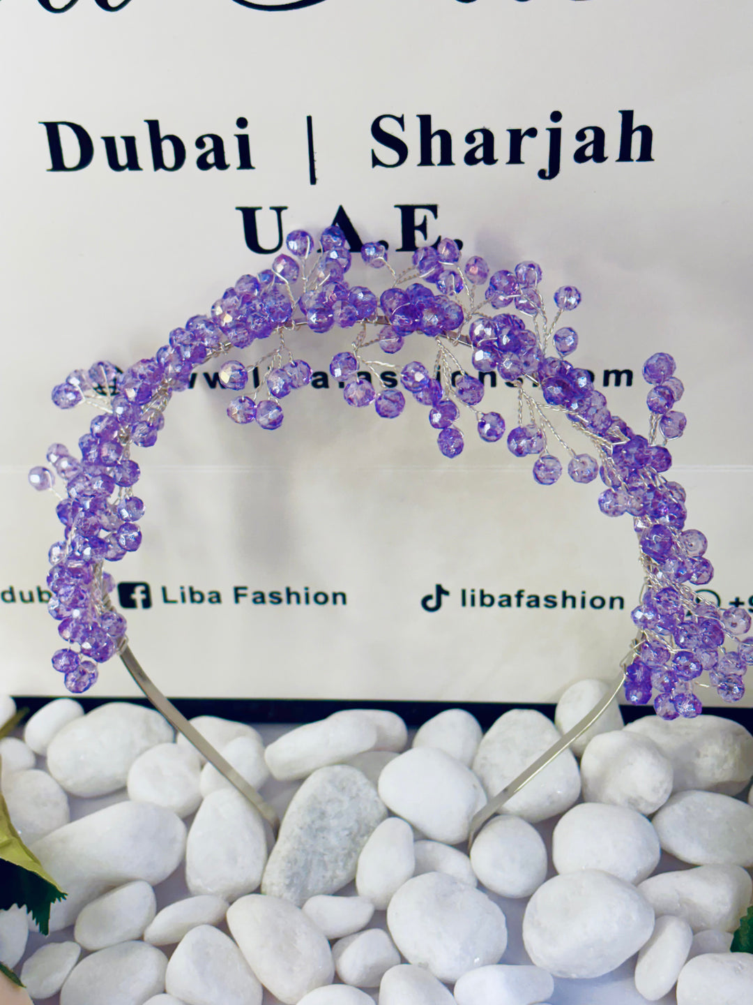 Snow Bloom Crystal Tiara Purple Color Hairband