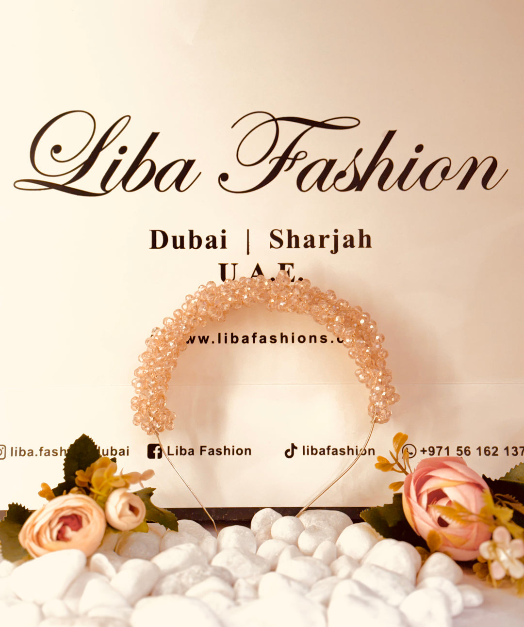 Blush Pink Color Sparkle Crystal Band