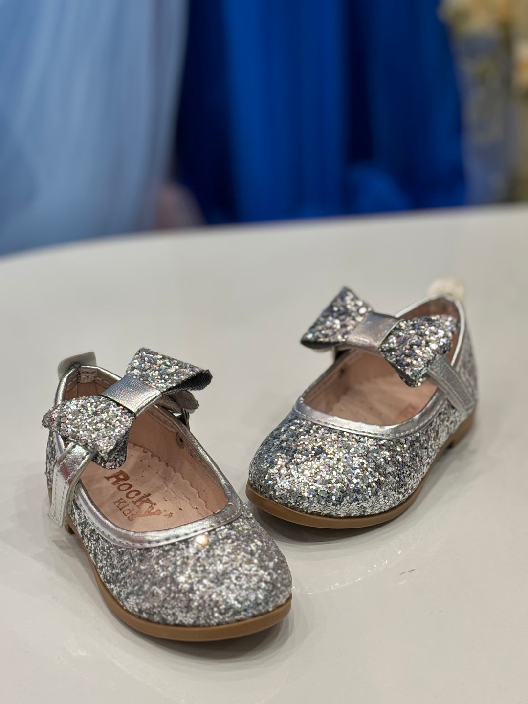 Girls Silver Glitter Party Wear Bellies Shoes | Shiny Fancy Flats