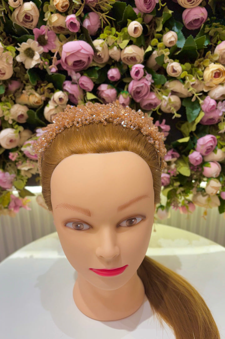 Luxury Double Layered Gold Crystal Headband