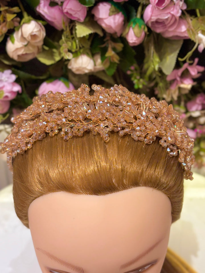 Luxury Double Layered Gold Crystal Headband