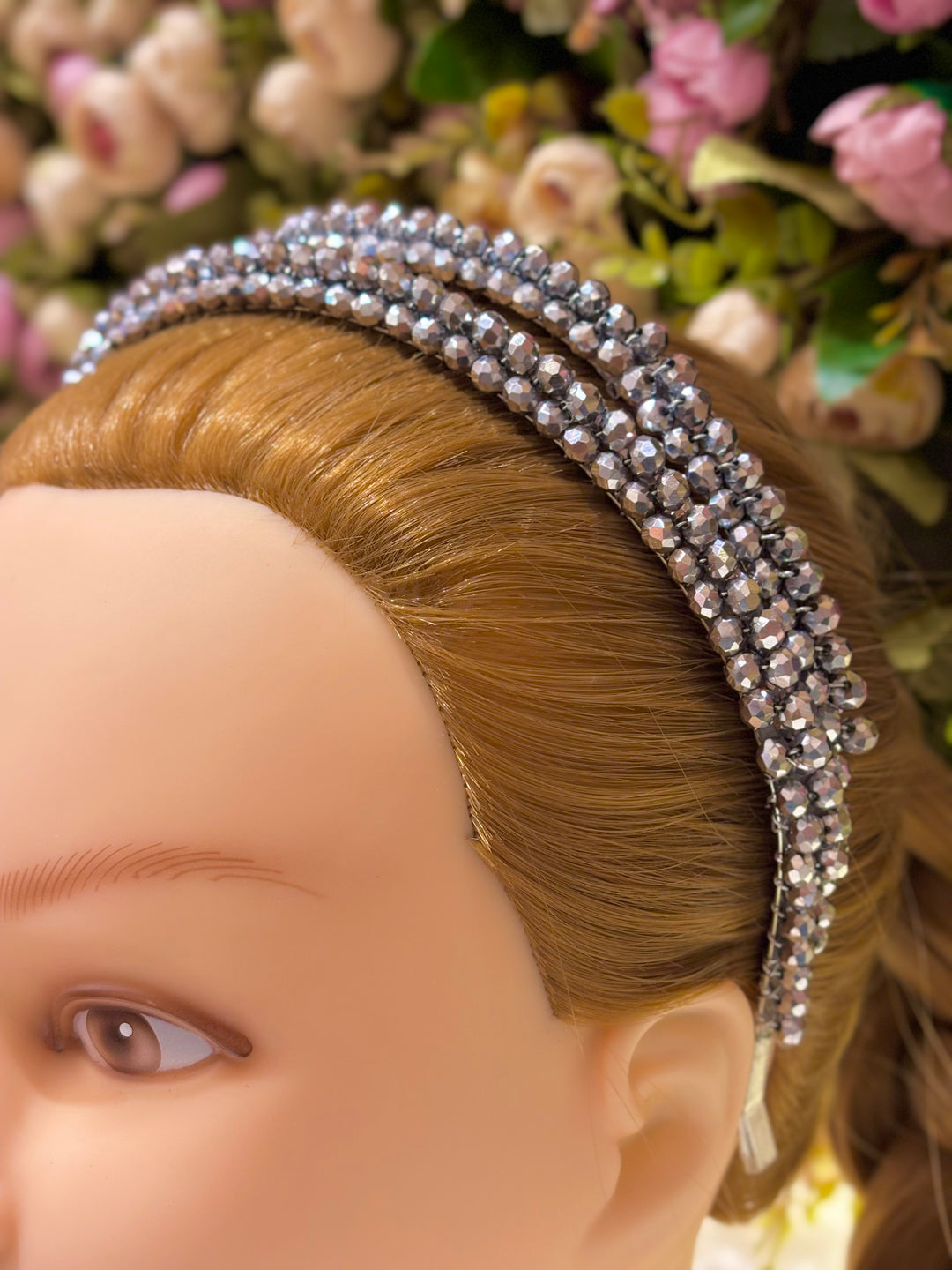 Luxury Double Row Silver Crystal Headband