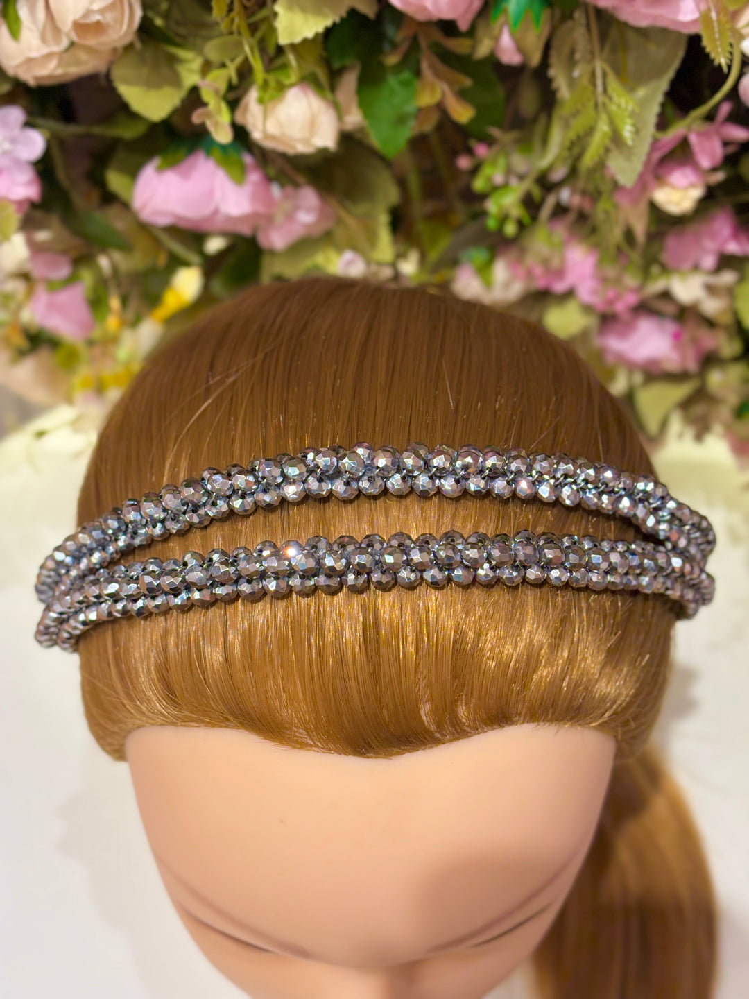 Luxury Double Row Silver Crystal Headband