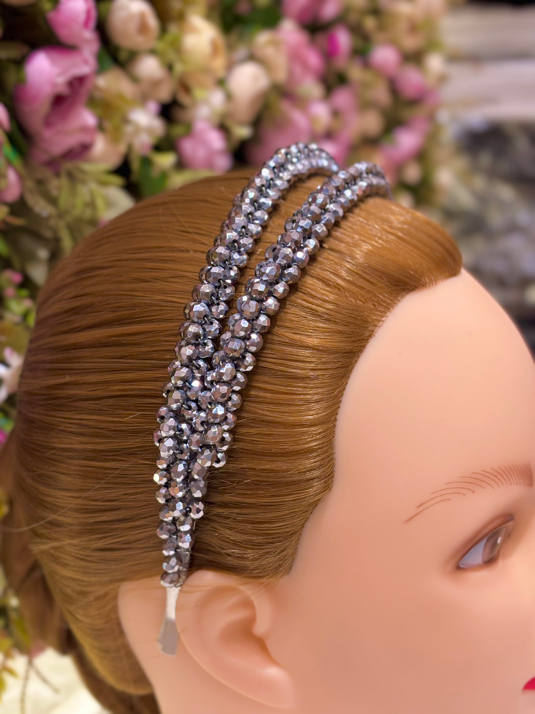 Luxury Double Row Silver Crystal Headband