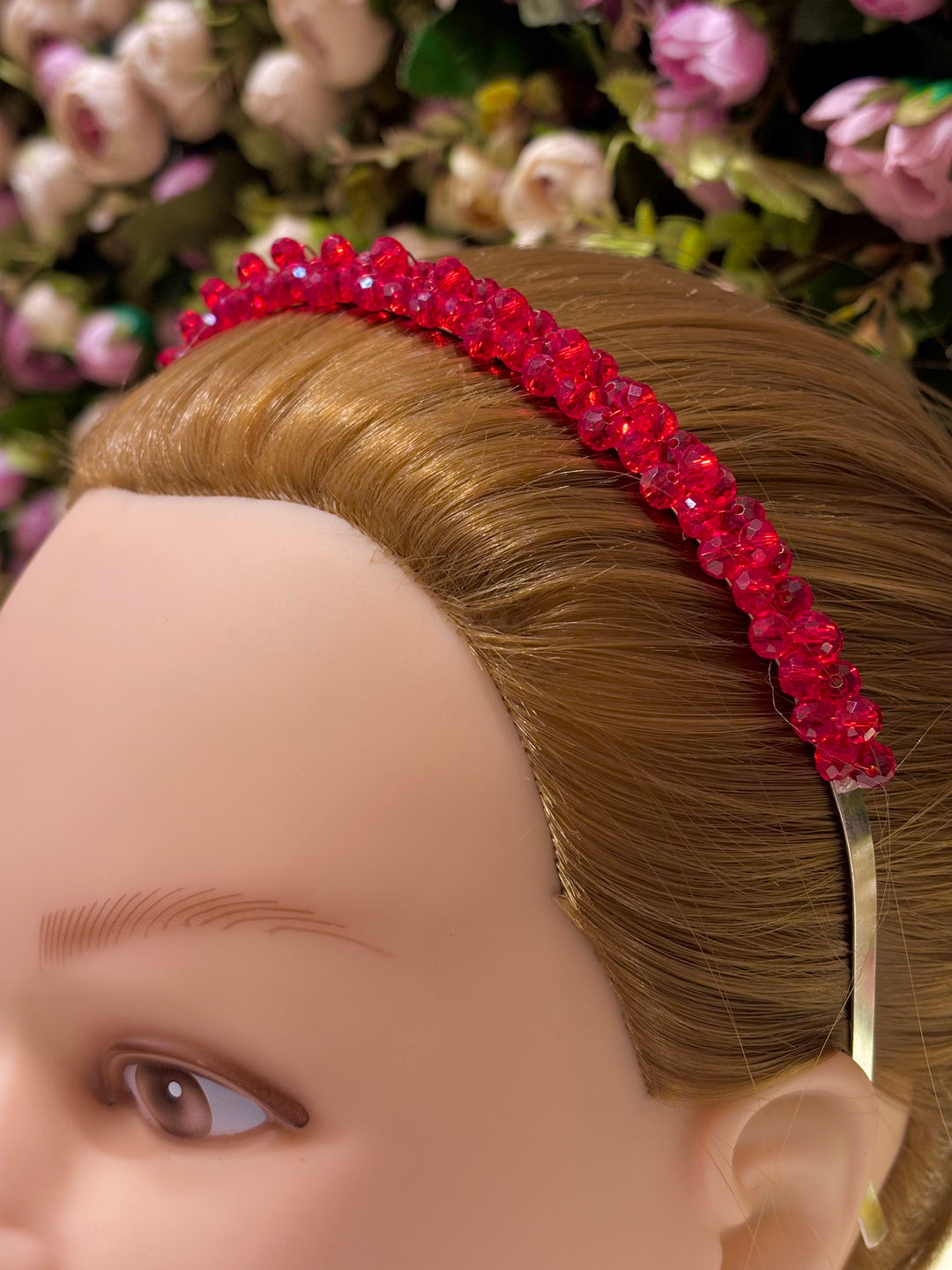 Luxury Handmade Red Pearl Hairband