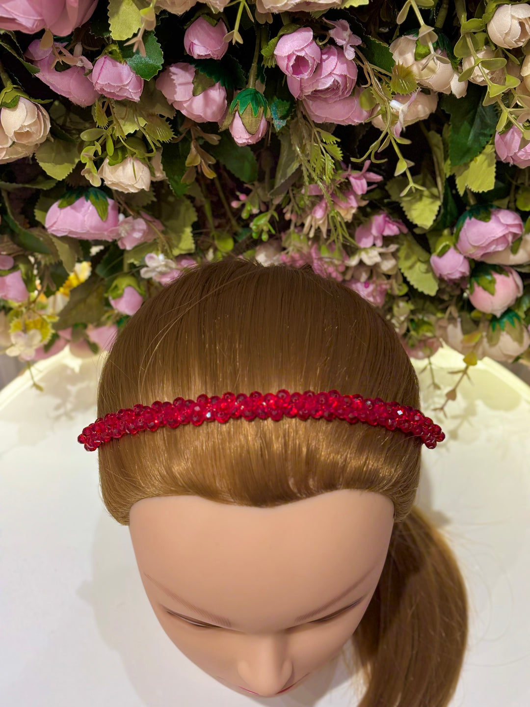 Luxury Handmade Red Pearl Hairband