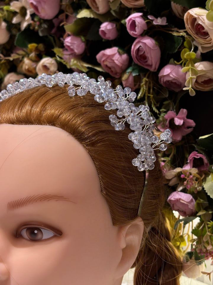 Snow Bloom Crystal Tiara Blue Color Hairband
