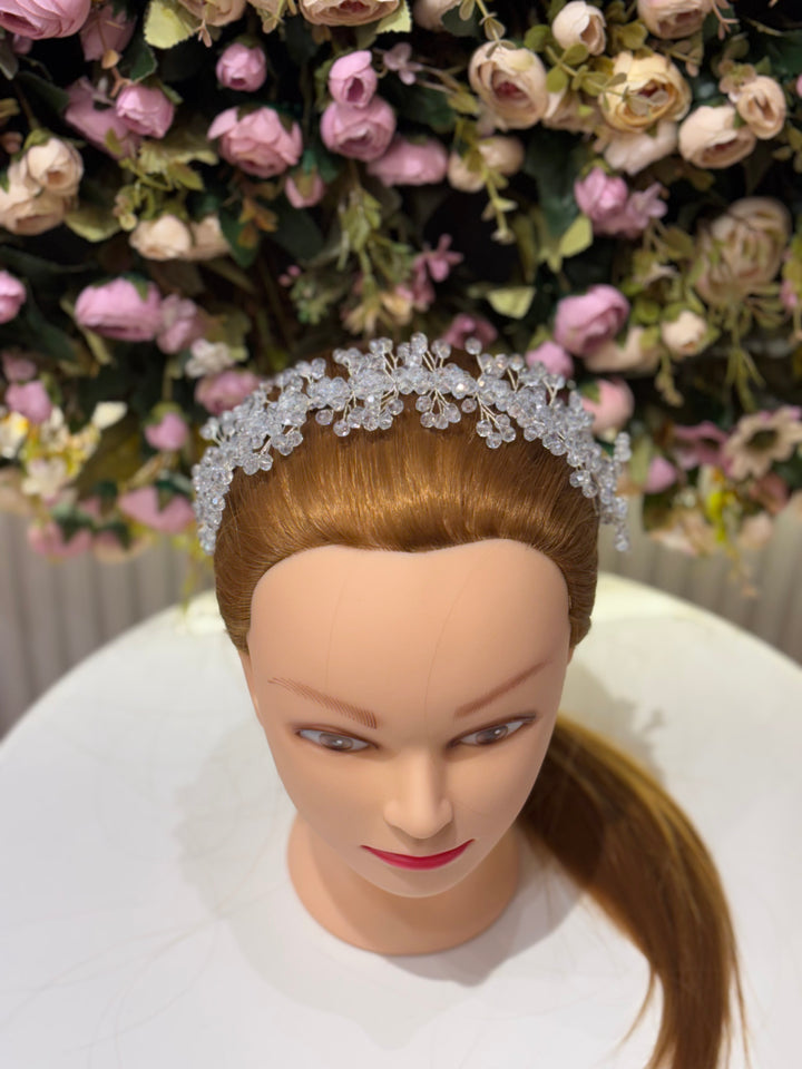 Snow Bloom Crystal Tiara Blue Color Hairband