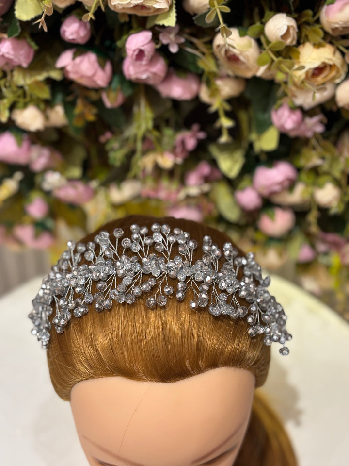 Snow Bloom Crystal Tiara Silver Color Hairband