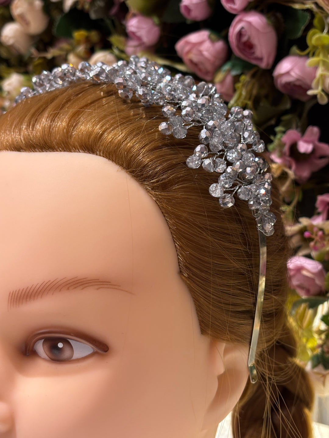 Snow Bloom Crystal Tiara Silver Color Hairband