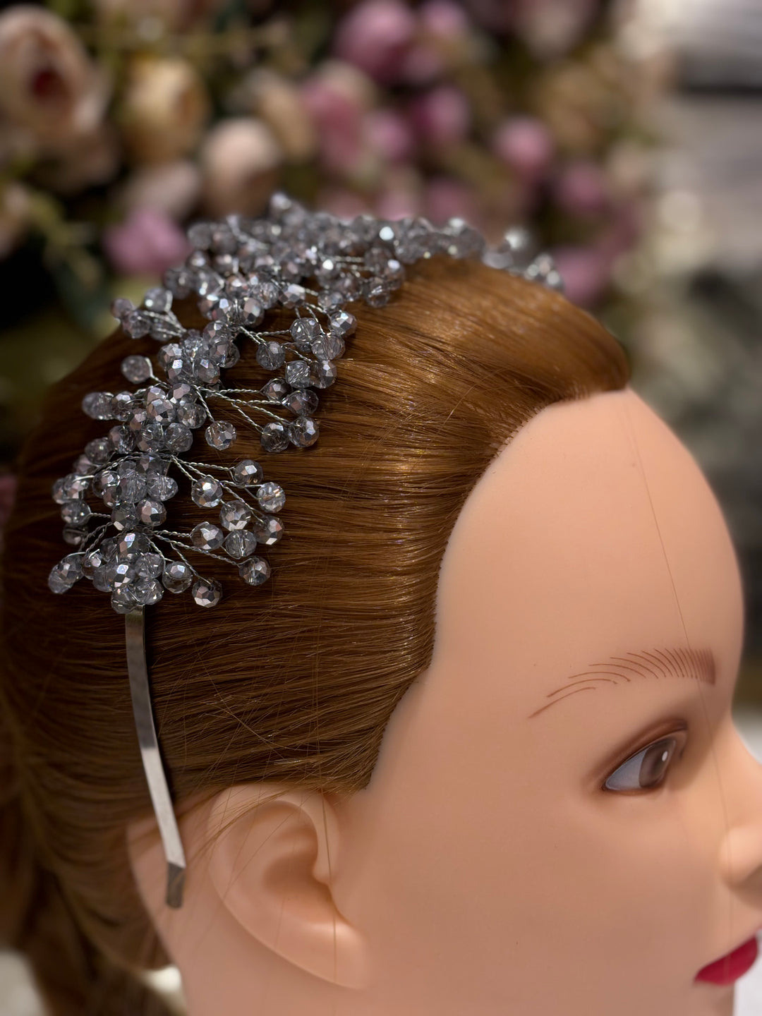Snow Bloom Crystal Tiara Silver Color Hairband