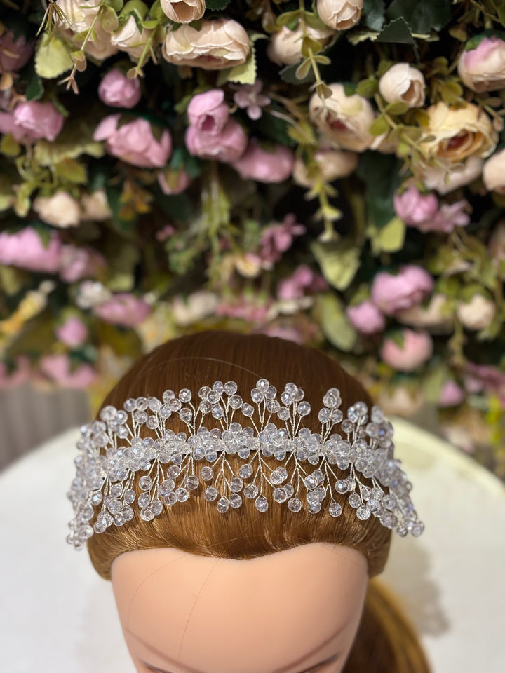 Snow Bloom Crystal Tiara White Color Hairband