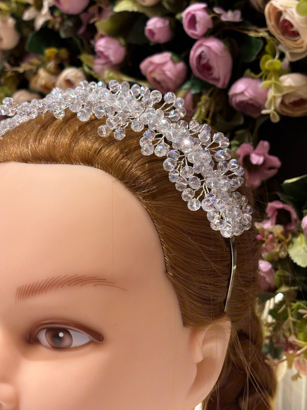 Snow Bloom Crystal Tiara White Color Hairband