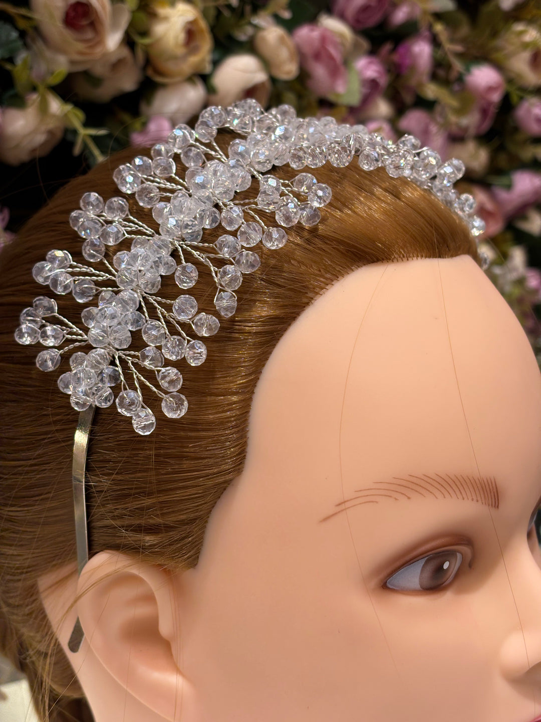 Snow Bloom Crystal Tiara White Color Hairband
