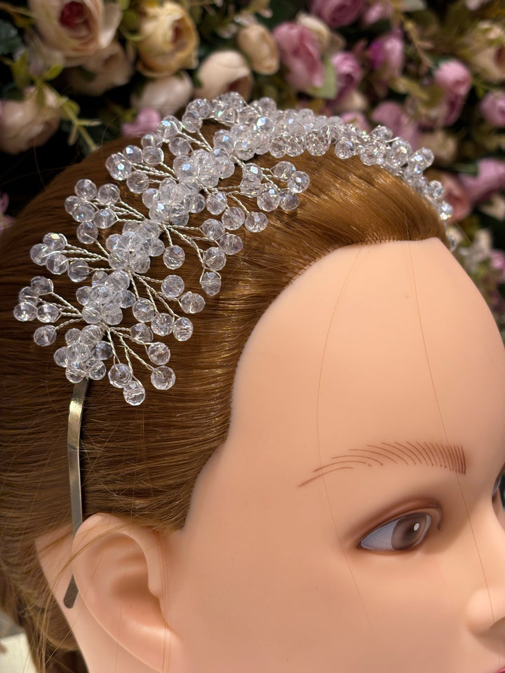 Snow Bloom Crystal Tiara White Color Hairband