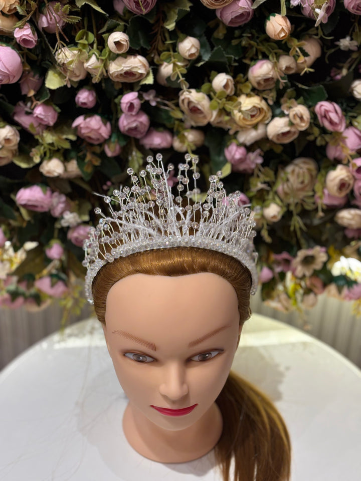 Ice Crystal Crown Tiara White Color