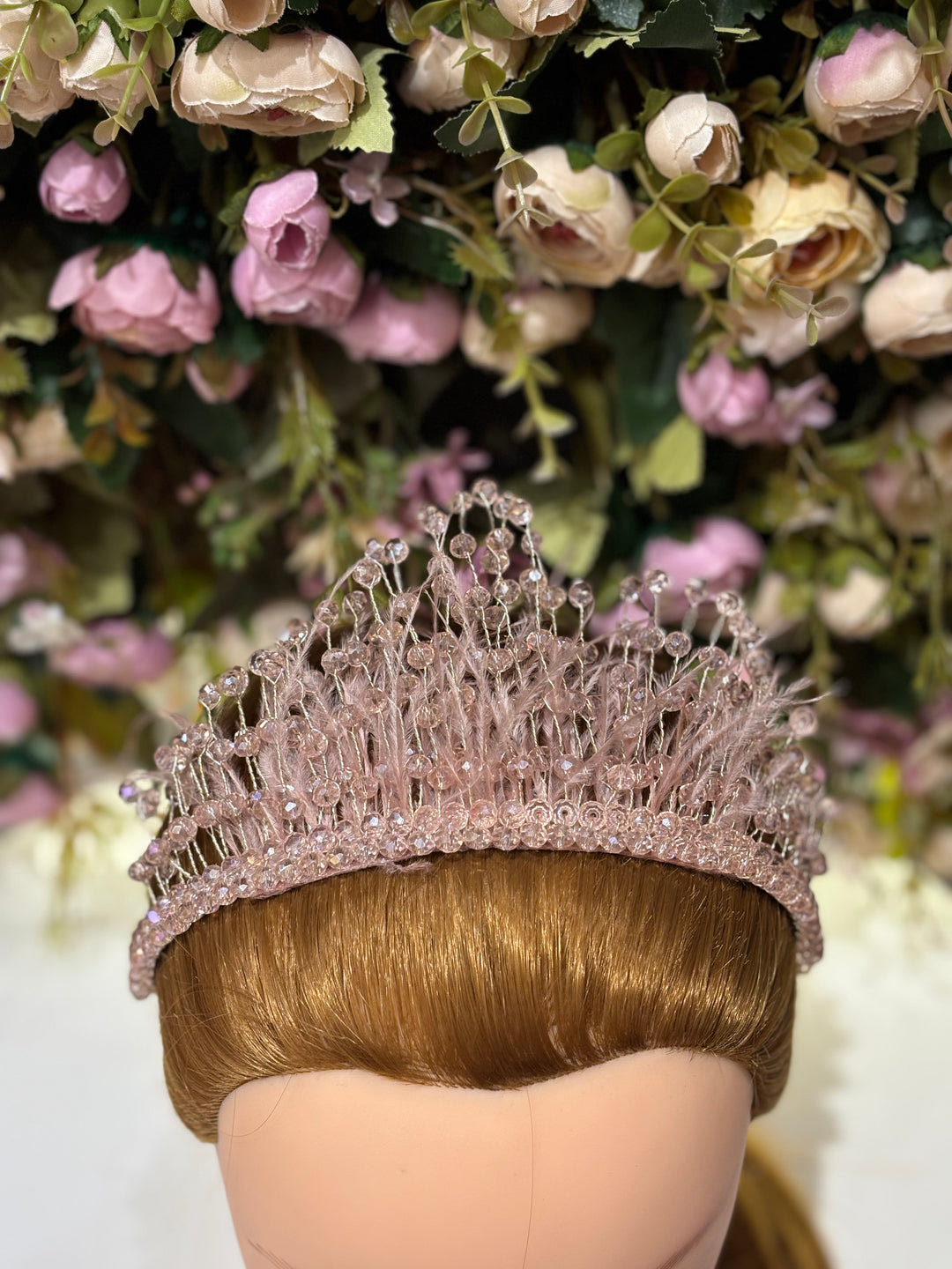 Ice Crystal Crown Tiara Pink Color