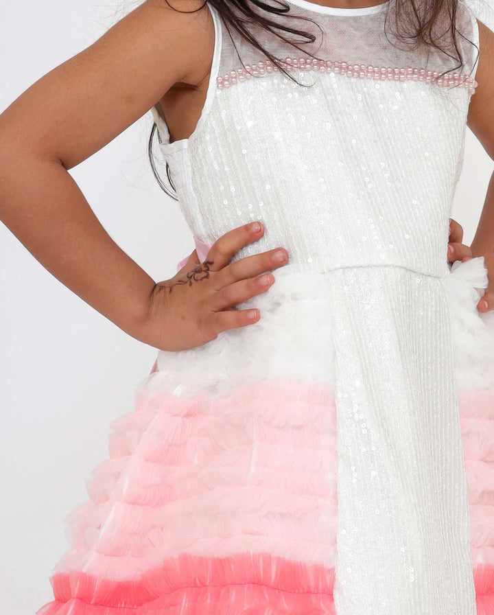 Sequins Short Pink Color Party Dress