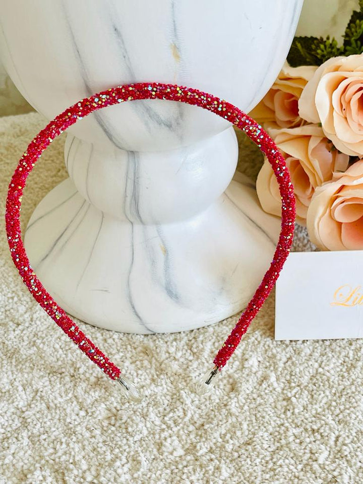 Red Sparkly crystals Handmade Hairband