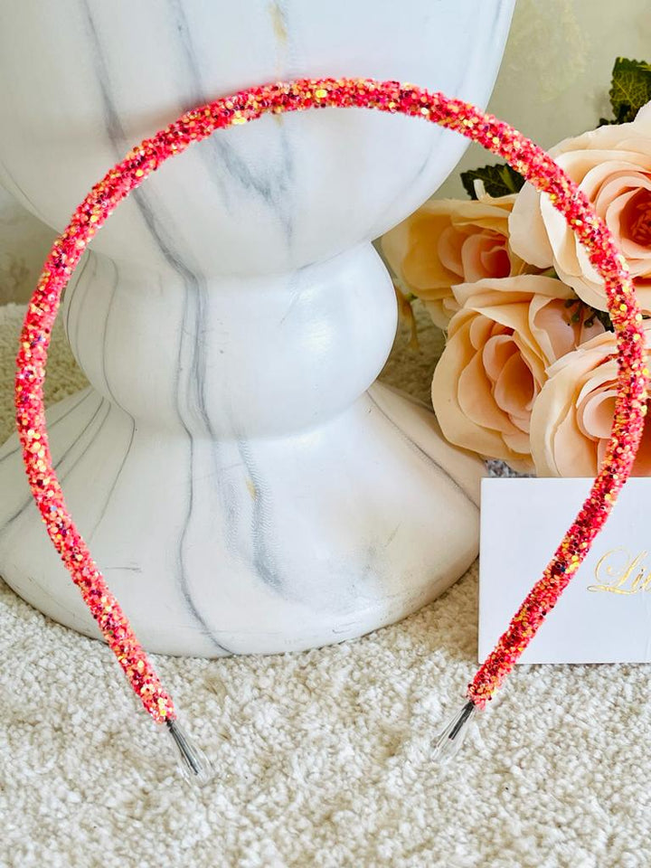 Red Multicolor Sparkly crystals Handmade Hairband