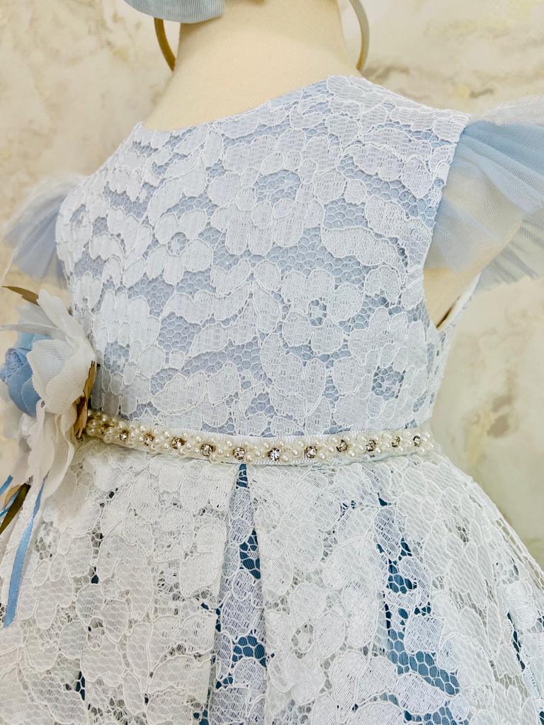 Elsa Blue High Quality Lace Party Dress for Girls