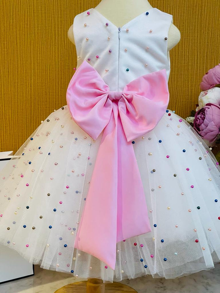 Beautiful Multicolour Pearl Birthday Party Dress