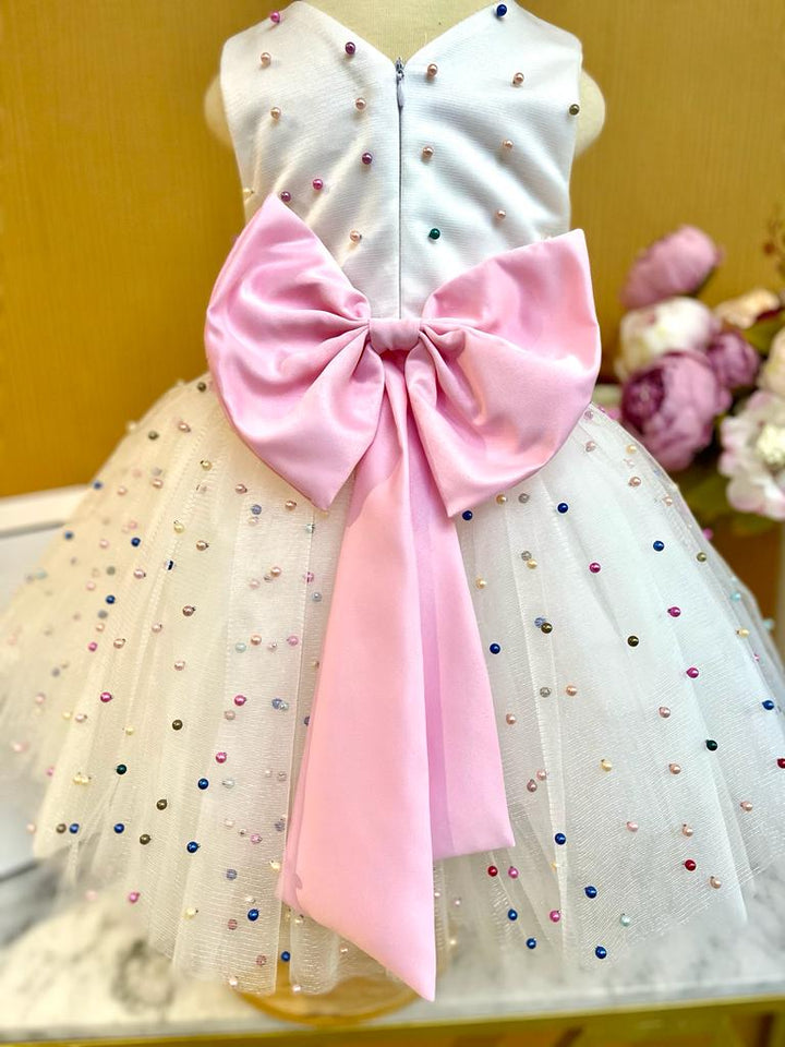 Beautiful Multicolour Pearl Birthday Party Dress