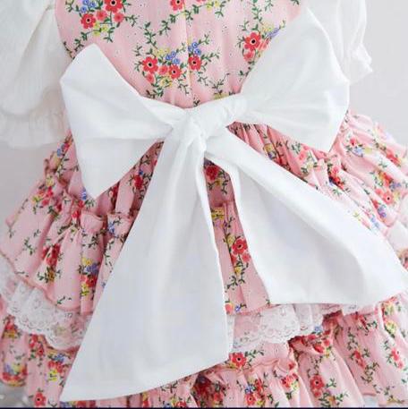 Cotton Floral Print Dress For Girls