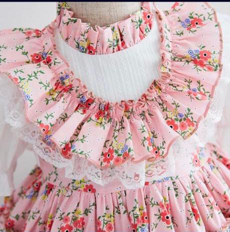 Cotton Floral Print Dress For Girls