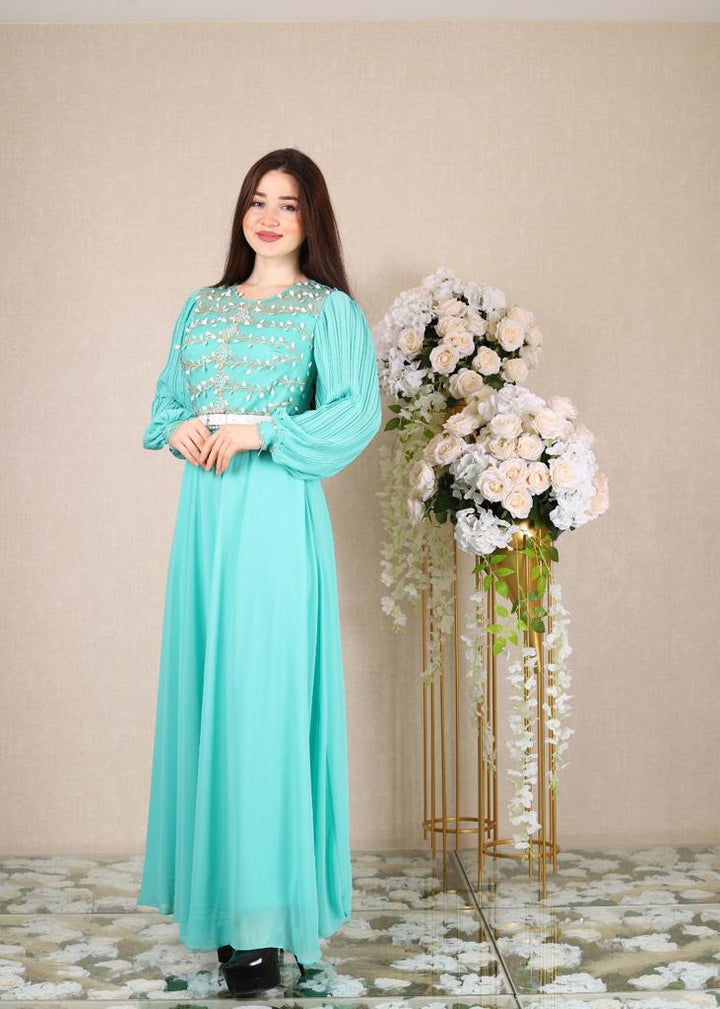 Long Blue Maxi Party Dress for Women