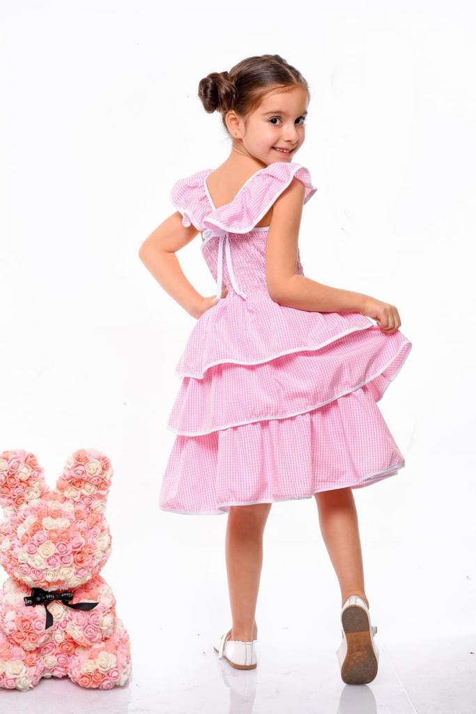 Pink Cotton Dress For Girls