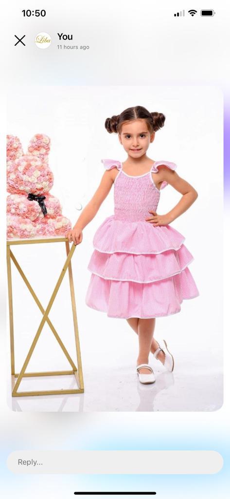 Pink Cotton Dress For Girls