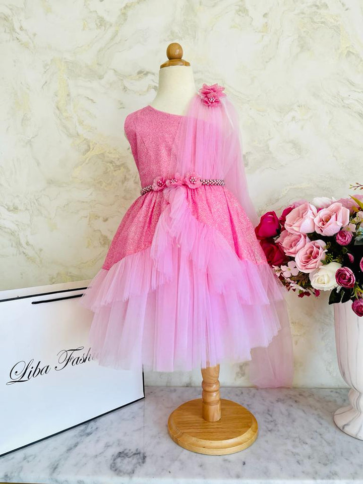 Ana Pink Girl Designer Wear Birthday Dress