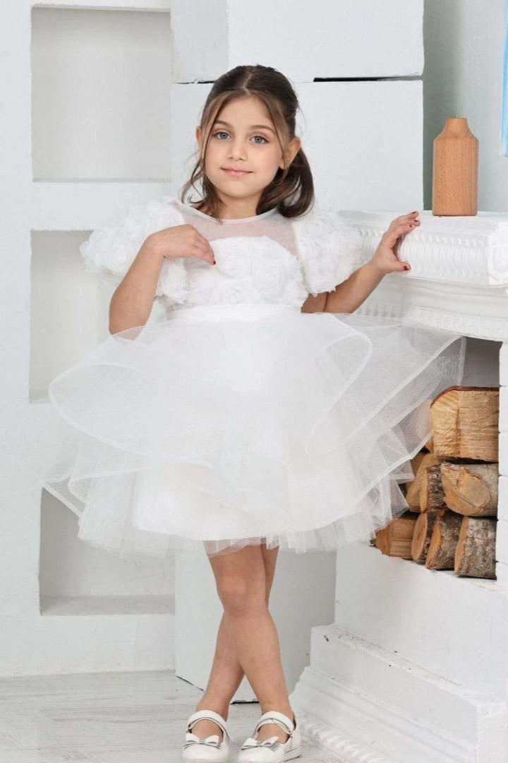 Anaya Girls White Blossom Party Dress