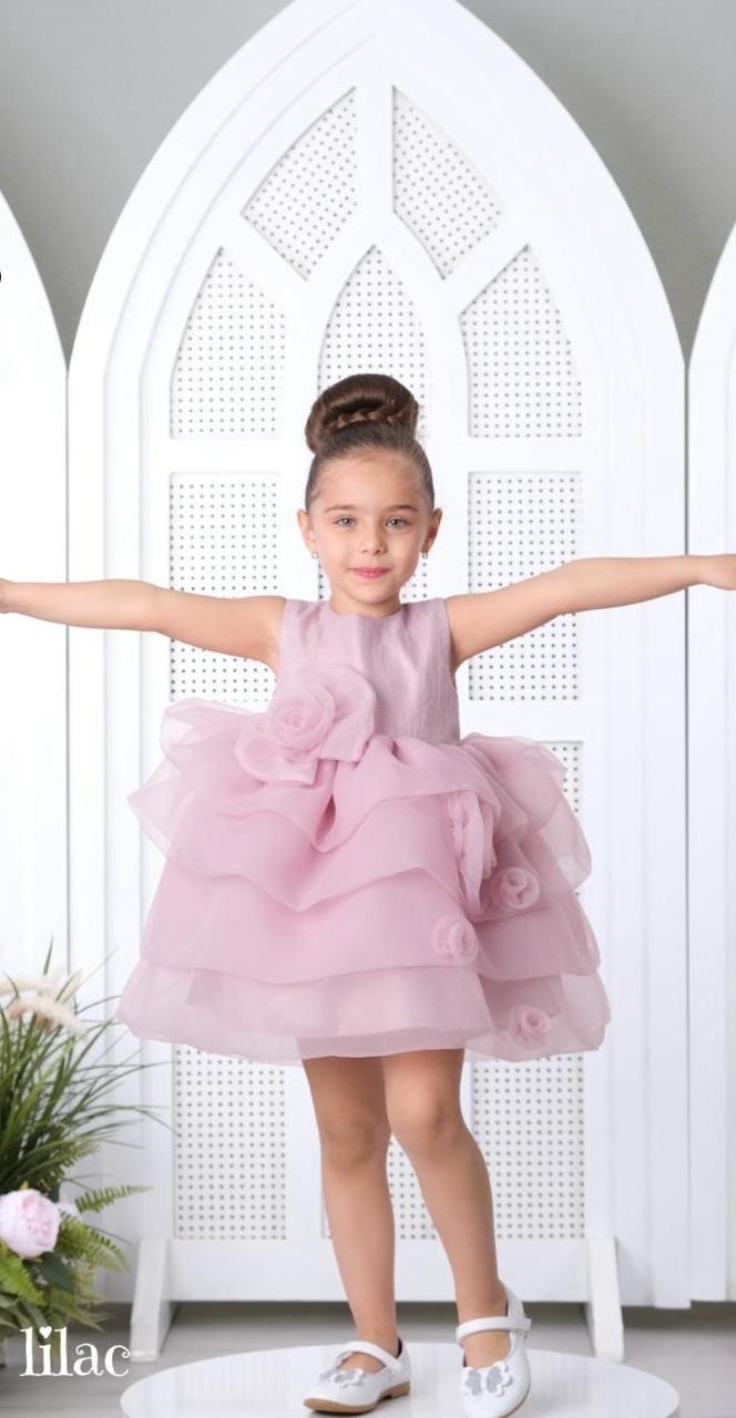 Saja Girls Charming Lilac Layered Ruffle Party Dress