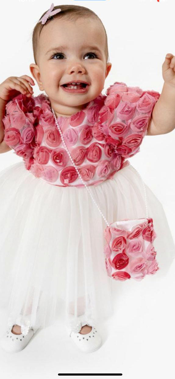 Marjan Pink Floral Baby Girl Birthday Dress
