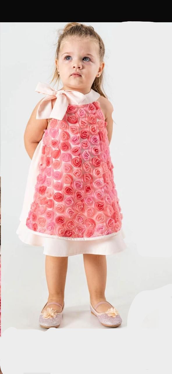 Lili Pink Rosette A-Line Party Dress for Girls
