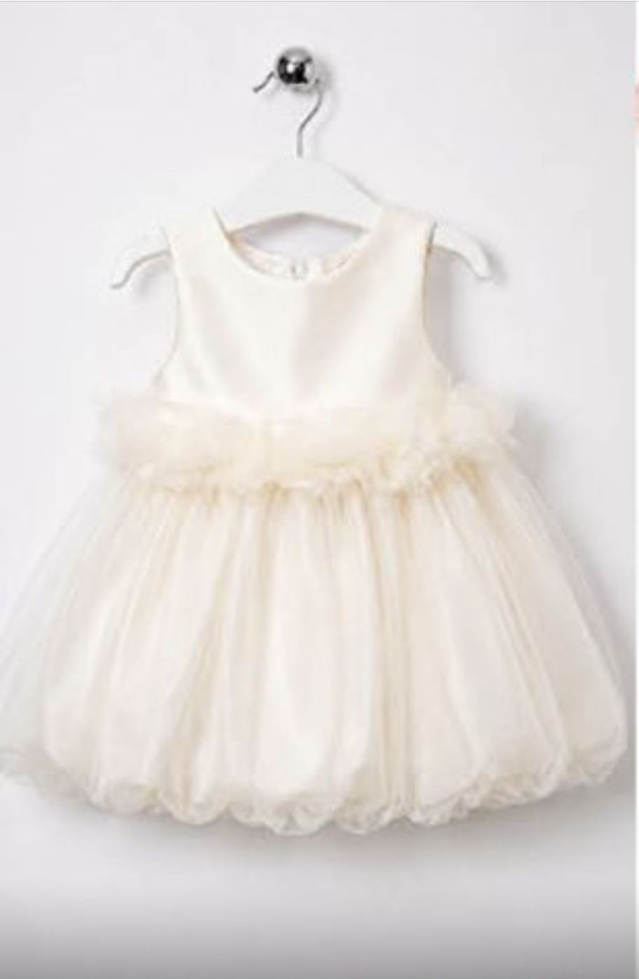 Belly White Tulle Flower Birthday Dress for Girls
