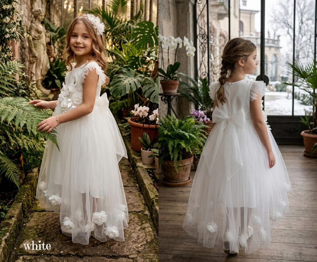 Andy White Blossom Princess Dress for Girls