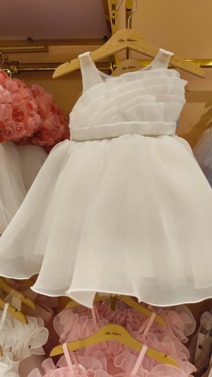 Ella Luxury White Layered Party Dress for Baby Girls
