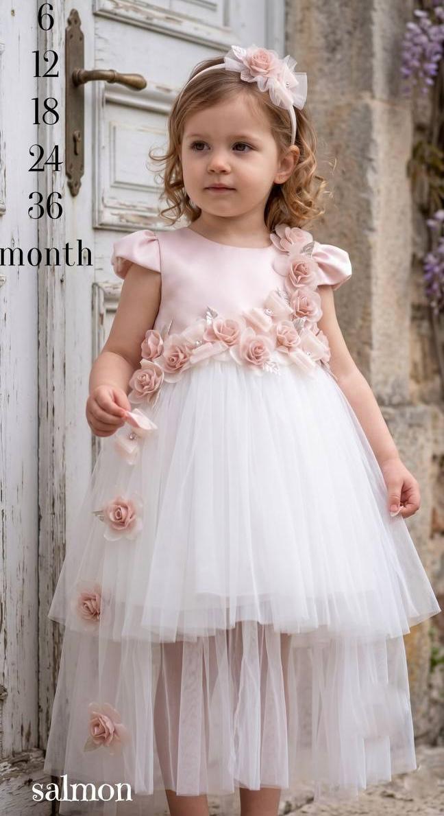 Nora Premium Blush Pink Birthday Party Dress for Girls