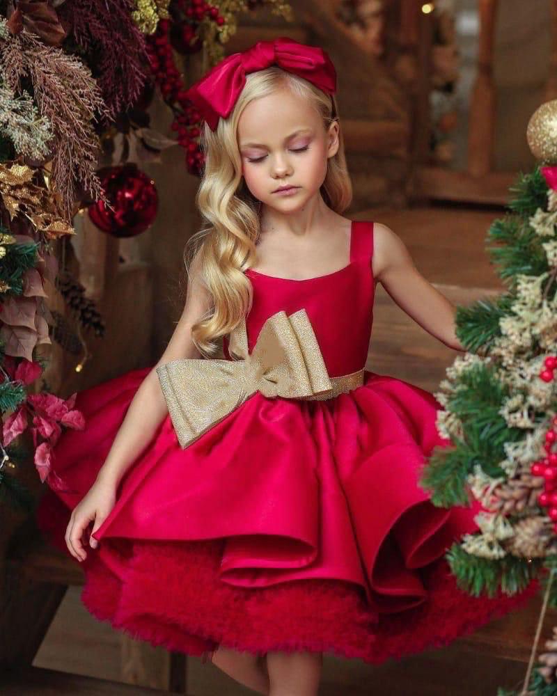 Mariam Luxury Red Princess Party Dress for Girls