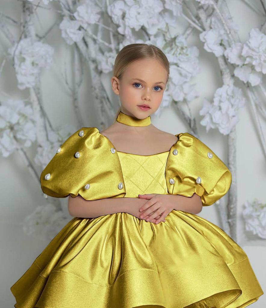Nada Luxury Golden Yellow Royal Ball Gown for Girls