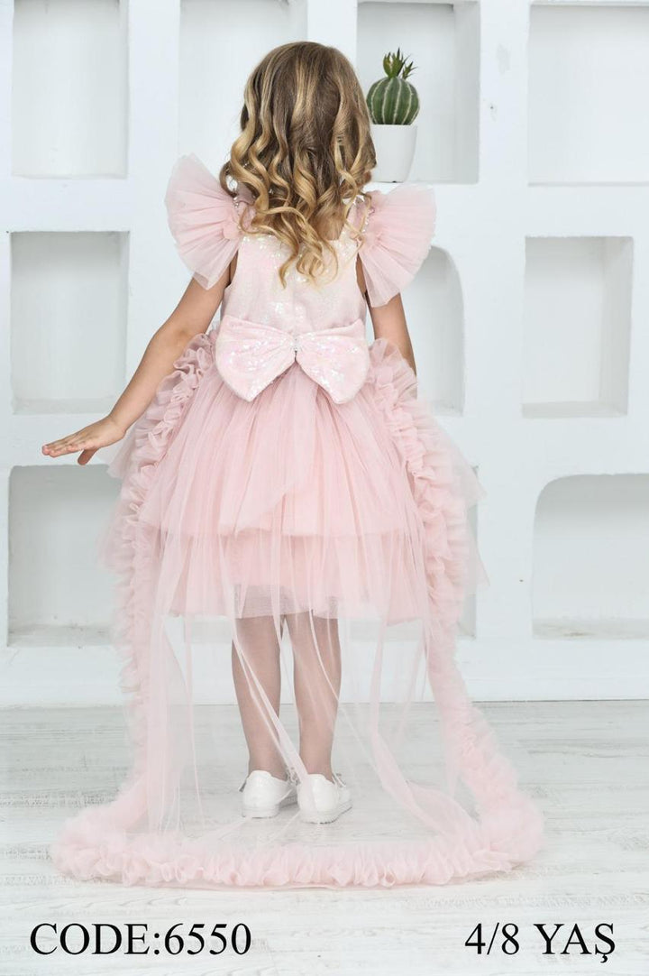Rosie Luxury Girls Light Pink Butterfly Luxe Dress