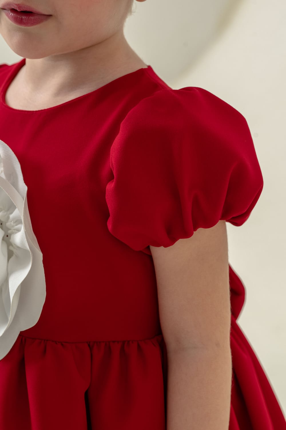 Neeha Elegant Red Big Flower Party Dress for Girls