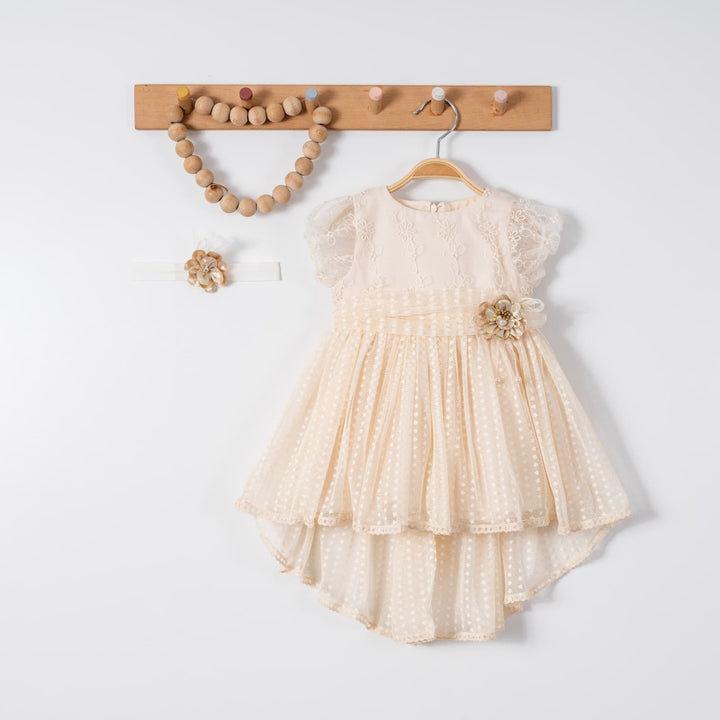 Marcella Girls Cream Polka Dot Tulle Party Dress