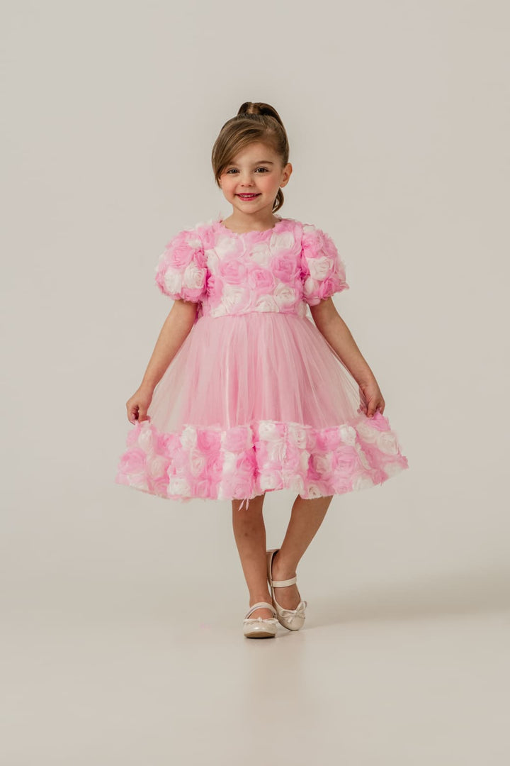 Regina Girls Pink Rose Tulle Birthday Party Dress