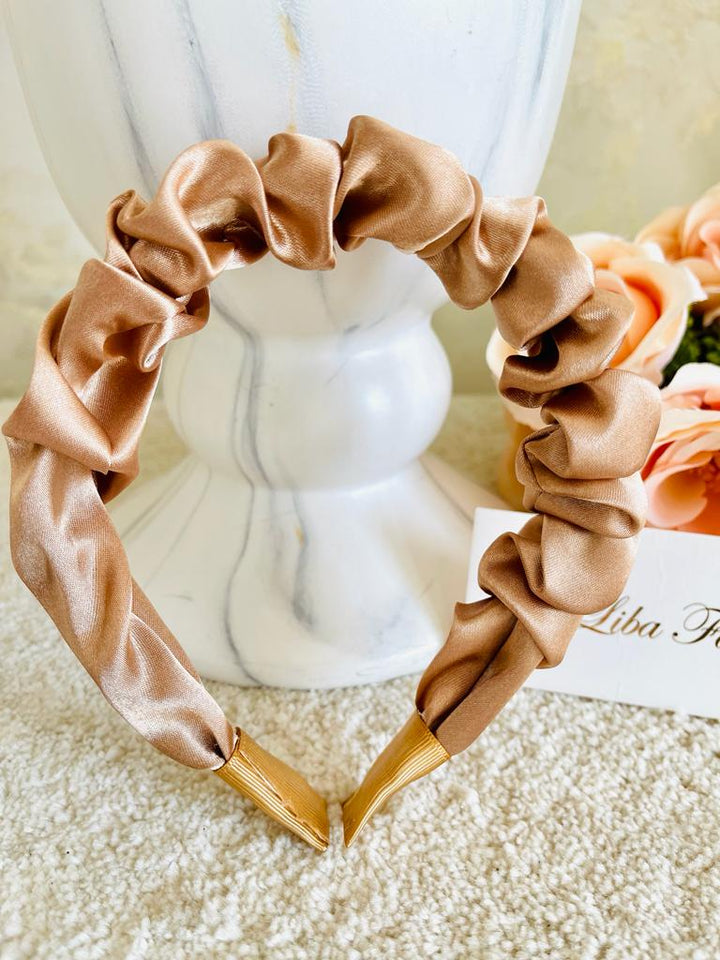 Beige Satin Handmade Hairband